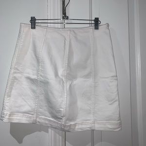 White free people modern femme denim mini skirt